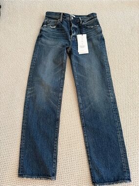 Moussy Wiley Women's Straight-Leg Jeans in Dark Blue Wash